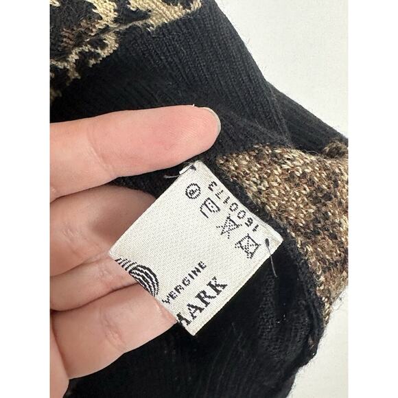 Luisa Spagnoli Animal Print 100% wool Turtleneck Tank Top size Medium - Picture 7 of 8